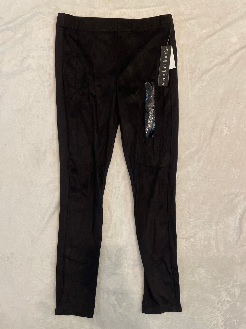 TINSELTOWN DENIM COUTURE High-Rise Skinny Ankle Pull-On Pants Medium Black NEW